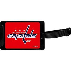 Washington Capitals Rubber Luggage Bag Tag I.D. Holder Black NHL Licensed